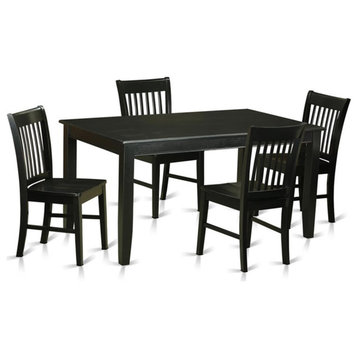 Atlin Designs 5-piece Wood Dinette Table and Chair Set in Black
