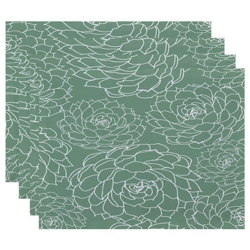 Olena, Floral Print Placemat, Green