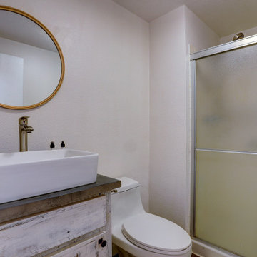 Rustic Farmhouse Bathroom White Washed Vanity