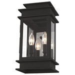 Livex Lighting - Princeton 2-Light Wall Lantern, Black - The Princeton collection is a fresh interpretation on the classic English pocket lantern.  Hand crafted solid brass, our Princeton fixtures are built for lasting beauty. This outdoor wall light features a black finish and clear glass. This old world charm is built to last.