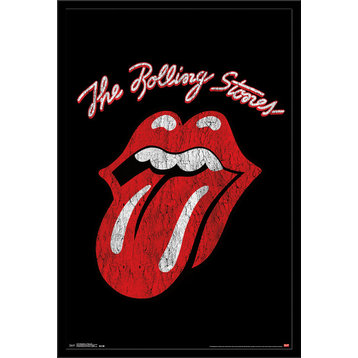 Rolling Stones Classic Logo Poster, Black Framed Version