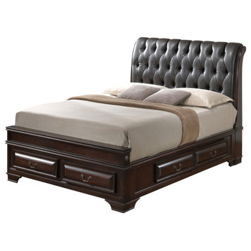 LaVita Collection B Panel Beds, Cappuccino