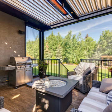 Adjustable StruXure Pergola With Phantom Screens With Heater and Pot Lights