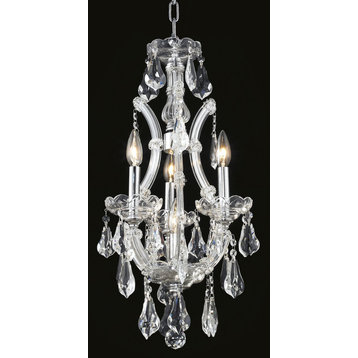 Elegant Lighting Maria Theresa 4-Light Crystal Chandelier, Chrome, Royal Cut, Cl