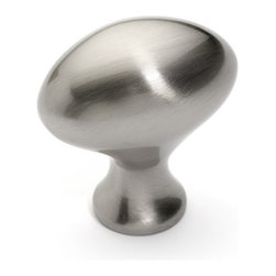 Dynasty Hardware - Egg Cabinet Knob Satin Nickel - Cabinet And Drawer Knobs