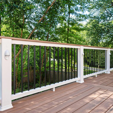 Timbertech Vintage Collection English Walnut and Universal Rail White with LED