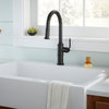 Kinzie Single Handle Pull-Down Kitchen Faucet w/ Snapback Retraction Satin Black