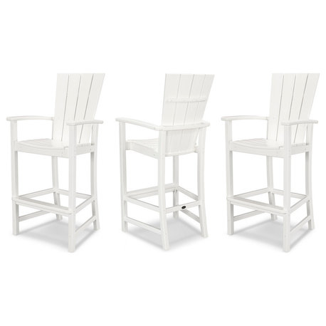 POLYWOOD Quattro 3-Piece Bar Set, White