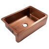 Adams Copper 33" Single Bowl Farmhouse Apron Front Undermount Kitchen Sink