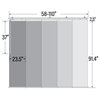 Flourishing Wht.Koala Gray 5-Panel Track Extendable Vertical Blind 58-110"x94"