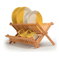 Bamboo Dish Rack, Foldable Dish Drying Rack, Collapsible Dish Drainer Wooden Pla - Products