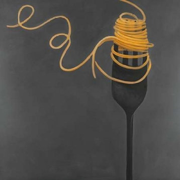 "Spaghetti Pasta Around the Fork" Poster Print by Atelier B Art Studio, 24"x24"