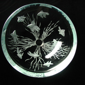 engraved goldfish sink