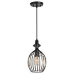 Aspen Creative Corporation - 61093, Adjustable 1-Light Hanging Mini Pendant Ceiling Light, Matte Black - Aspen Creative is dedicated to offering a wide assortment of attractive and well-priced portable lamps, kitchen pendants, vanity wall fixtures, outdoor lighting fixtures, lamp shades, and lamp accessories. We have in-house designers that follow current trends and develop cool new products to meet those trends. Product Detail