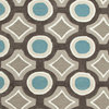 Modern Geometric Pattern Blue Polyester Tufted Rug