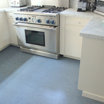 Blue color Marmoleum flooring