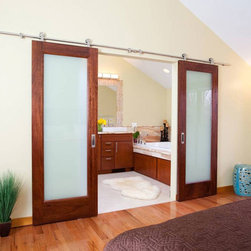 Mahogany 1 lite Sliding Barn Doors - Interior Doors