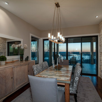 Milgard Black Fiberglass and Aluminum Windows and Doors - TX Lake House