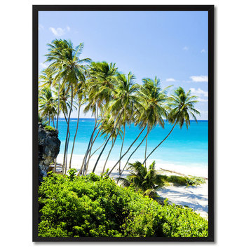 Palm Tree Landscape Photo Print on Canvas with Picture Frame, 22"x29"