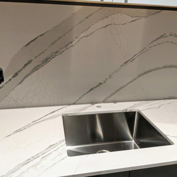 Cambria quartz full height backsplash