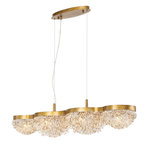 Eurofase - 10-Light Luxe Large Chandeliers by Eurofase - Mondo Clustered Crystal Orb Linear Chandelier  Antique Gold Finish  Cognac And Clear Crystals  10 G9 Light Bulbs  40.5 Inches Long
