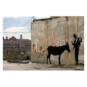 Soldier With Donkey 18x12 Print Poster by Famous Artist Bansky