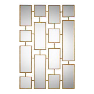 Uttermost Mirrors 09234 Allick Gold Square Mirrors (Set of 2