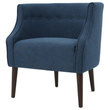 GDF Studio Davidson Tub Design Upholstered Accent Chair, Navy Blue