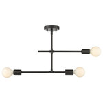 Z-Lite - Z-Lite 731-3SF-MB Modernist 3 Light Semi Flush Mount in Matte Black - This three-light semi-flushmount light from the Modernist collection borrows from strict linear aesthetics to bring an enticing dose of energy to any modern space. Linear silhouetting blends a parallel and perpendicular arrangement of frames made of matte black finish steel, with end bulbs delivering ambient lighting. A matching canopy brings palette consistency and seals the striking look of this gorgeous fixture.
