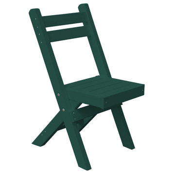 Poly Lumber Coronado Folding Bistro Chair, Turf Green