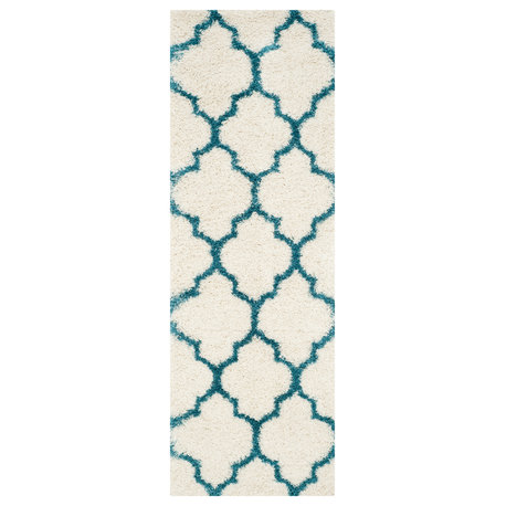 Safavieh Kids Shag Collection SGK566 Rug, Ivory/Blue, 2'3" X 9'