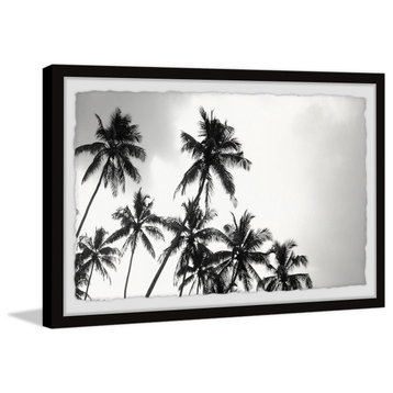"Black and White Palms" Framed Painting Print, 45"x30"