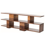 Four Hands Furniture - Bina Ginger Console Table - An Asian-inspired, open design effortlessly mixes materials, weights, and placements to achieve an arresting balance. Solid walnut and reclaimed peroba woods.