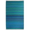 Fab Habitat Indoor Outdoor Plastic Rug, Cancun, Turquoise and Moss Green, 5'x8'