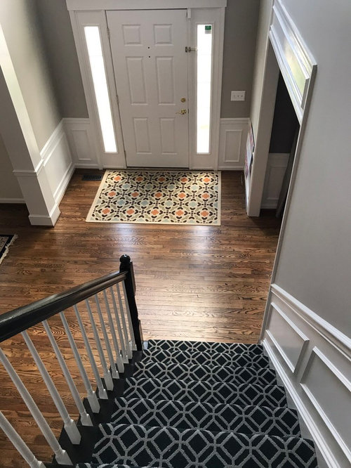 Entryway Rug for New Patterned Staircase???