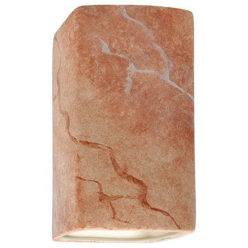 Ambiance, Small Rectangle, Open Top & Bottom Wall Sconce, E26, Incandescent, Agate Marble