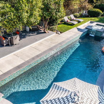 Luxury Pool Remodel Aerial View