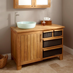 44" COVELO TEAK VESSEL SINK VANITY - Bathroom Vanities And Sink Consoles