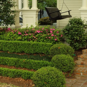 Residential Landscape Design | Azalea and Boxwood Porch Garden