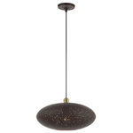Livex Lighting - Livex Lighting 49102-07 Dublin - 10.25" One Light Pendant - Canopy Included: Yes  Shade IncDublin 10.25" One Li Bronze/Antique BrassUL: Suitable for damp locations Energy Star Qualified: n/a ADA Certified: n/a  *Number of Lights: Lamp: 1-*Wattage:60w Medium Base bulb(s) *Bulb Included:No *Bulb Type:Medium Base *Finish Type:Bronze/Antique Brass