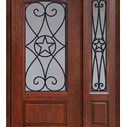 Prehung Side light Door 80 Fiberglass Austin Texas Star Arch Lite - Front Doors