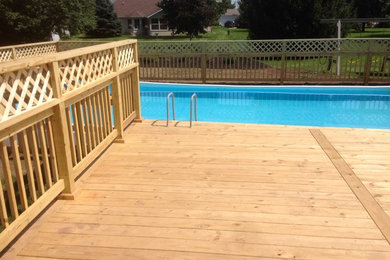 Deck Addition with Pool Protective Hand Rails