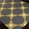 Frontier Star and Circles Rug in Pewter and Kelp Brown