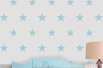 Repeat star pattern nursery stencil