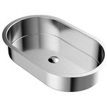 Karran USA - Karran Cinox Stainless Steel Oval Undermount Sink, Stainless Steel - The Karran CCU200SS, a part of the esteemed Cinox Collection, brings a classic touch to modern bathroom design. This oval undermount sink, showcasing a sleek Stainless Steel finish, melds timeless appeal with functional elegance. Crafted from durable T-304 stainless steel, it stands as a beacon of quality and enduring style. The dimensions of L 27-1/2 x W 17 x H 5-1/8 inches make it an ideal choice for various bathroom sizes, offering both spaciousness and practicality. The undermount installation of the CCU200SS allows for a streamlined and sophisticated look, seamlessly blending with the countertop to create an uncluttered and stylish aesthetic. This sink is a reflection of Karran's dedication to producing fixtures that are both beautiful and practical.