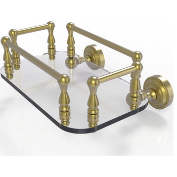 Dottingham Wall Mounted Glass Guest Towel Tray, Satin Brass