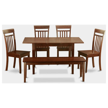 6 Pc Table, Kitchen Dinette Table, 4 Kitchen Dining Chairs Plus Bench