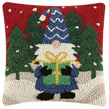 Gnome With Gift Hook Pillow