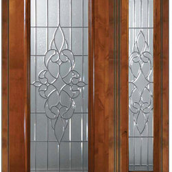 Prehung Side light Door 80 Wood Alder Courtlandt Full Lite Glass - Front Doors