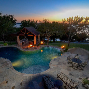 Bridgeport Freeform Infinity Pool and Cabana